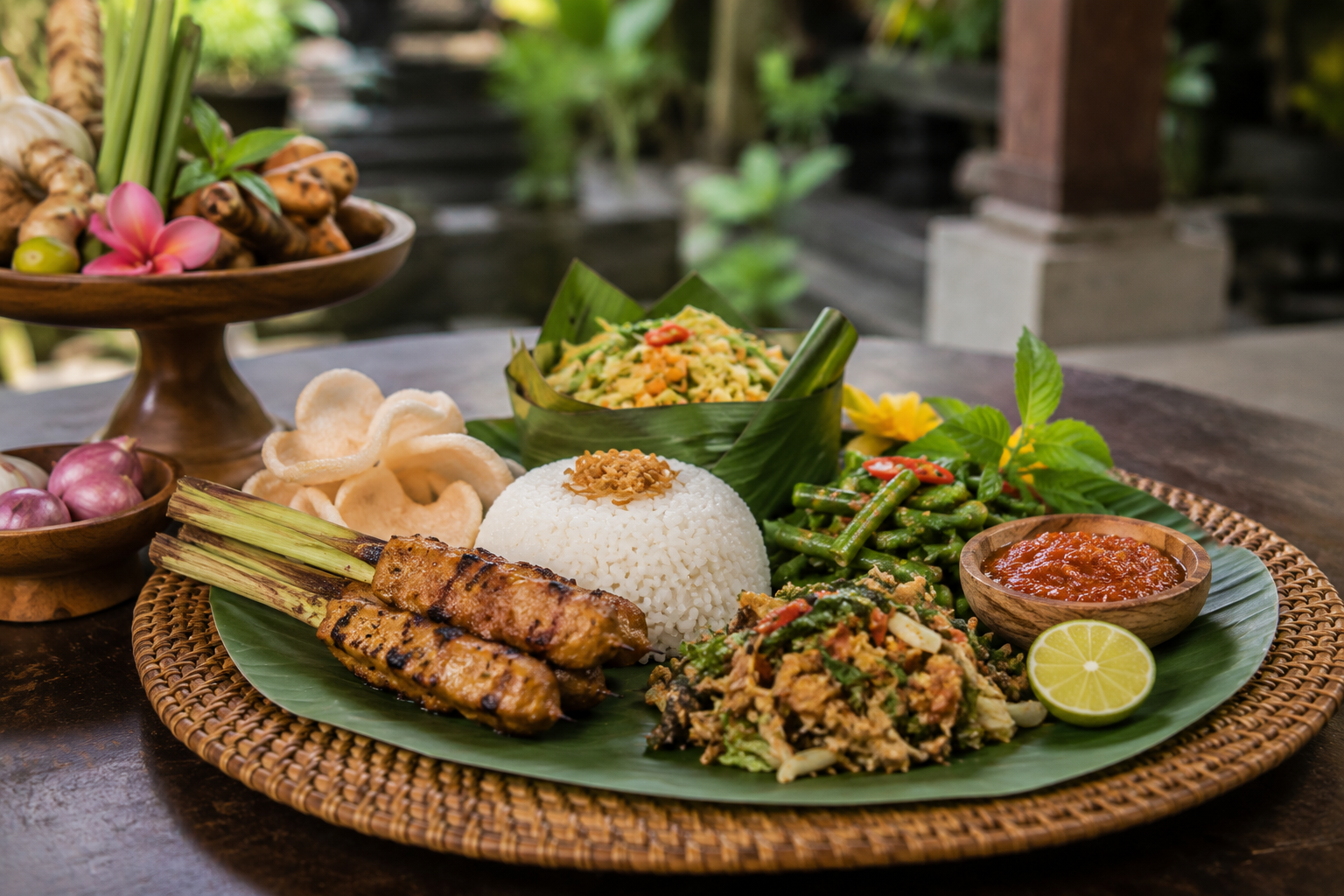 Balinese cooking class meal near Ubud